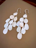 Multi Shell Teardrop Tassel Earrings
