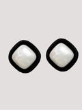 Square Imitation Pearl Stud Earrings