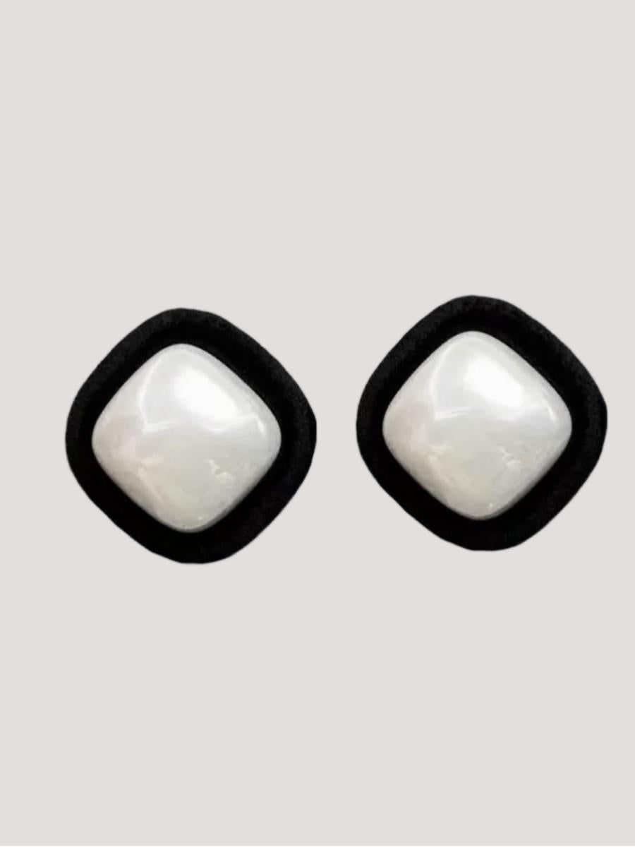Square Imitation Pearl Stud Earrings