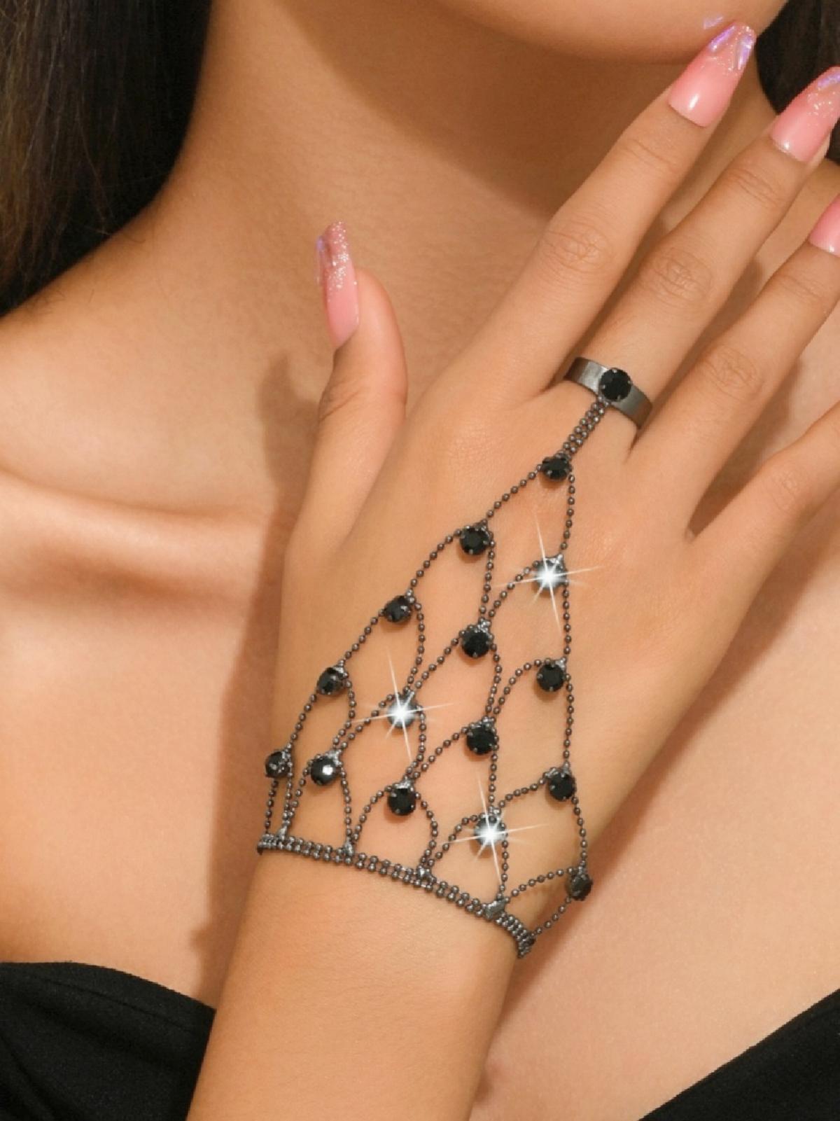 Chain-link Finger Ring Bracelet